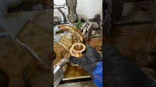 Broaching process with oil #engineering #brakesystem #manufacturing #satisfying