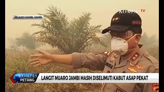 Langit Muaro Jambi Masih Menguning Terselimuti Kabut Asap Pekat