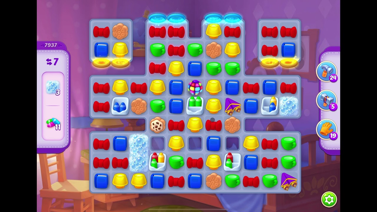 HomeScapes Level 7937 no boosters (18 moves)