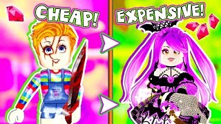 The BEST CHEAP vs EXPENSIVE HALLOWEEN COSTUMES in Roblox Royale High School