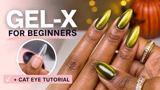 DIY Gel X Nails at Home | Cat Eye Design