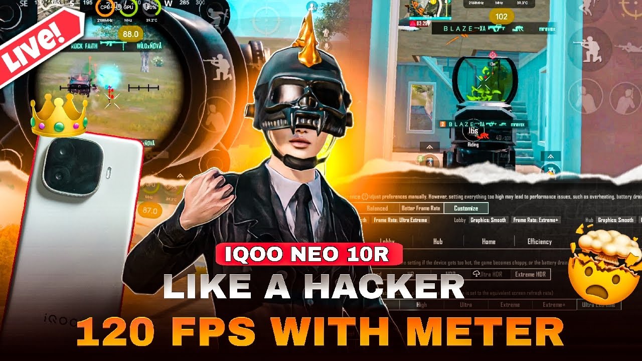 IQOO NEO 10R BGMI TEST ON LIVE STREAM WITH FPS METER 🔥 INSANE CLUTCHES 🔥