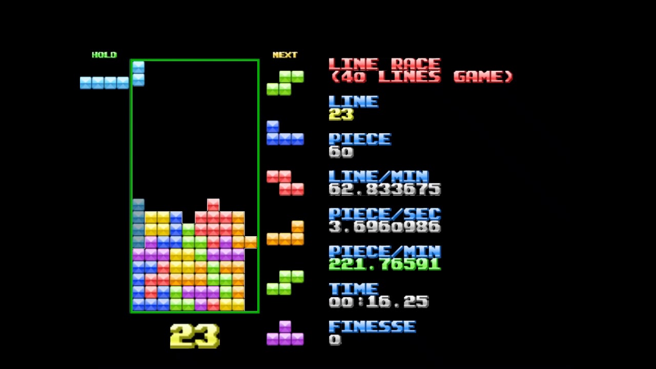 [Nullpomino] Tetris 40l Sprint: 26.75