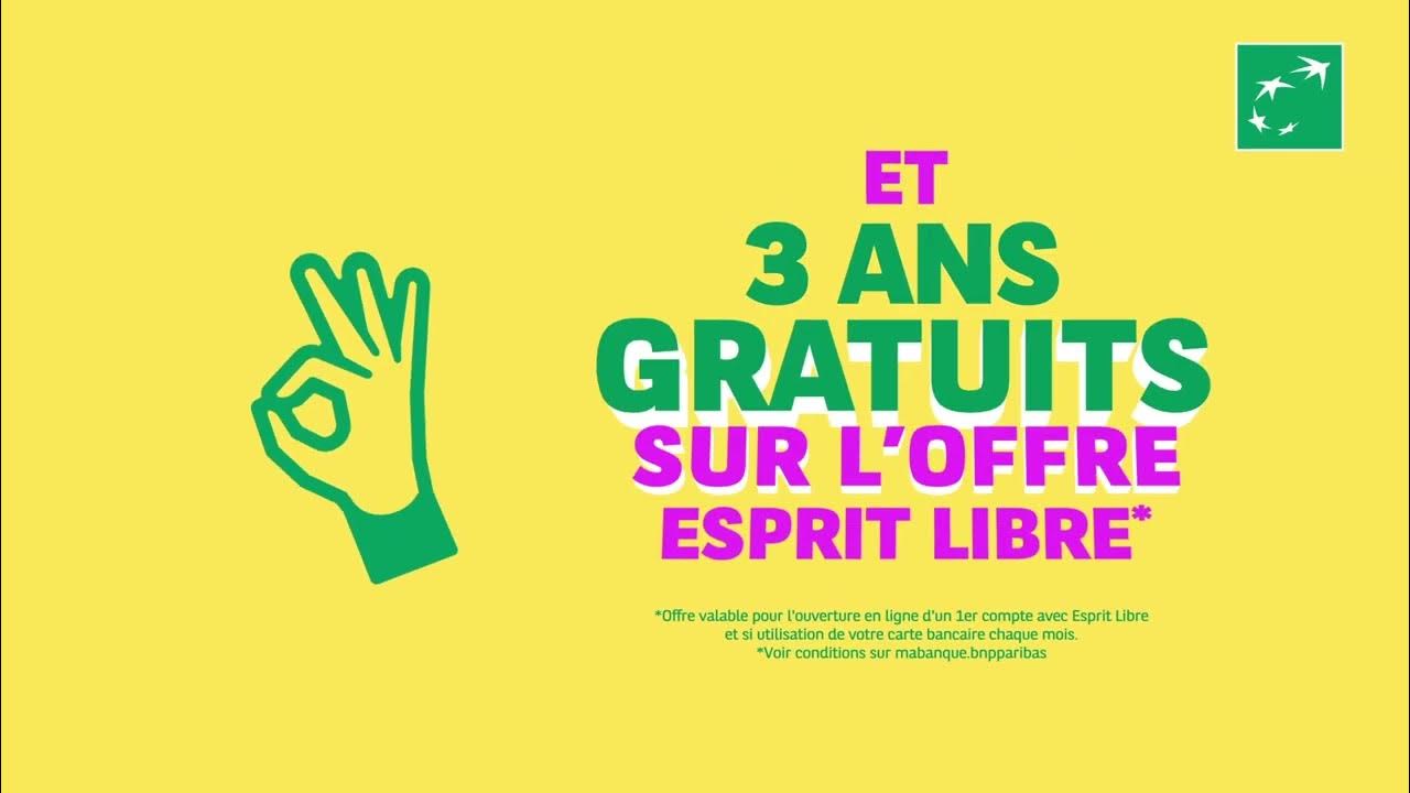 OFFRE ETUDIANTE BNP Paribas 80€ offerts & 3 ans gratuits sur l’offre Esprit libre 12s 16x9