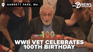 WWII veteran celebrates 100th birthday with family, friends and fellow vets