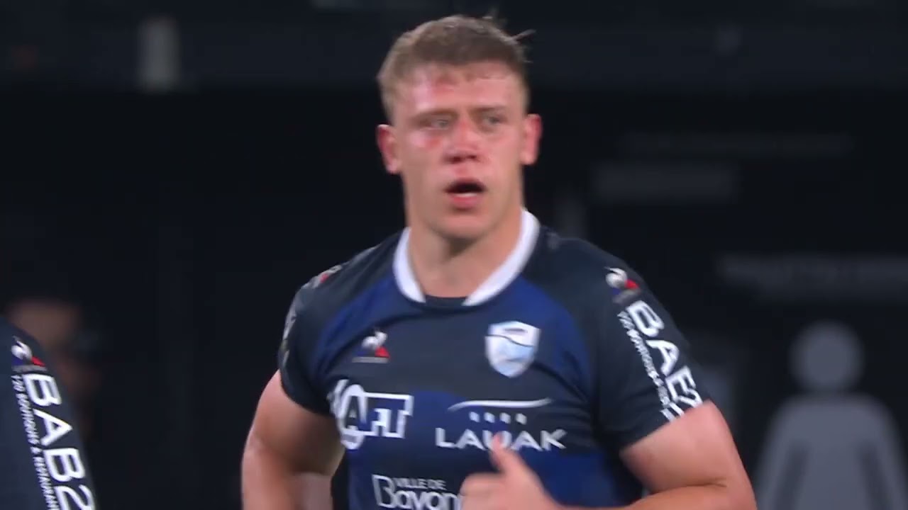TOP 14 - Essai de Pierre HUGUET (AB) - Racing 92 - Aviron Bayonnais - Saison 2022-2023