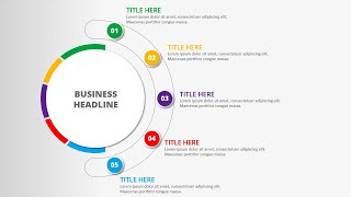 Create 5 Circular Options Infographic slide in PowerPoint