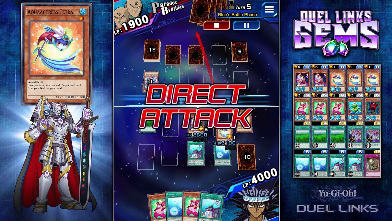 Yu Gi Oh DUEL LINKS GEMS AQUAACTRESS BEATDOWN YouTube