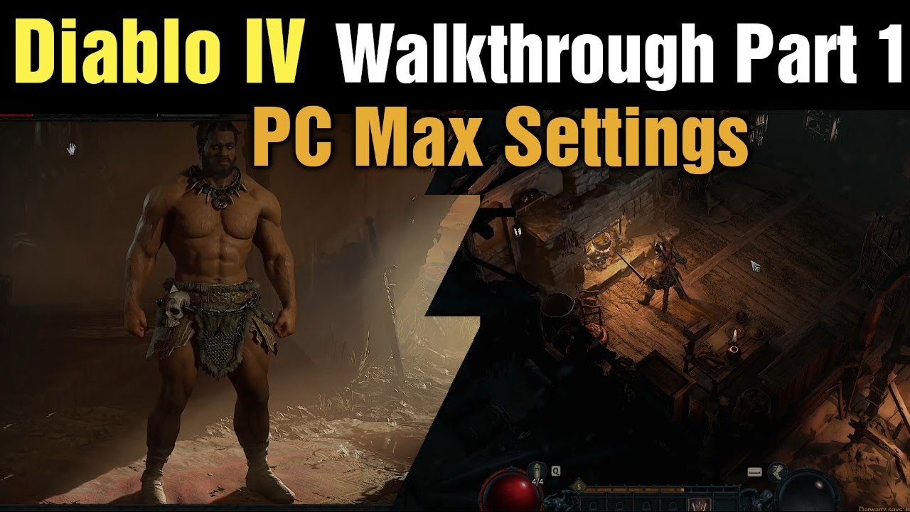 Diablo IV Barbarian Gameplay Walkthrough Part 1 - Max settings PC - YouTube