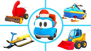 Car cartoon for kids - Leo the truck & winter vehicles for kids & more trucks for kids