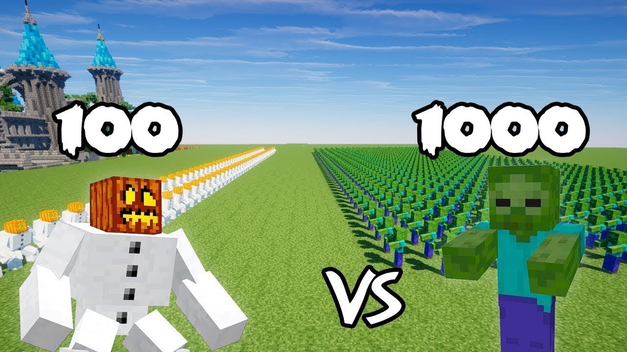 MUTANT SNOW GOLEM VS MUTANT ZOMBIE - MINECRAFT MOB BATTLE - YouTube