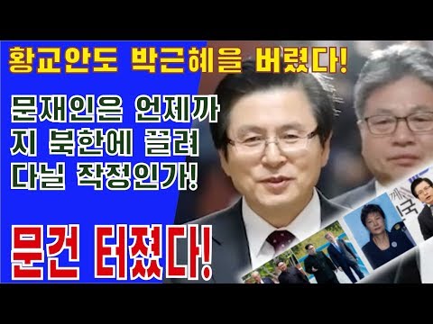 황교안도 박근혜을 버렸다! 문재인은 언제까지 북한에 끌려 다닐 작정인가!.. 문건 터졌다!