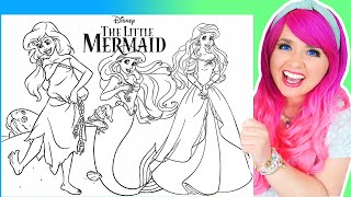 Coloring Ariel The Little Mermaid Disney Princess Coloring Pages | Prismacolor Paint Markers