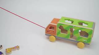 Viga Pull Along Animal Shape Sorting Truck