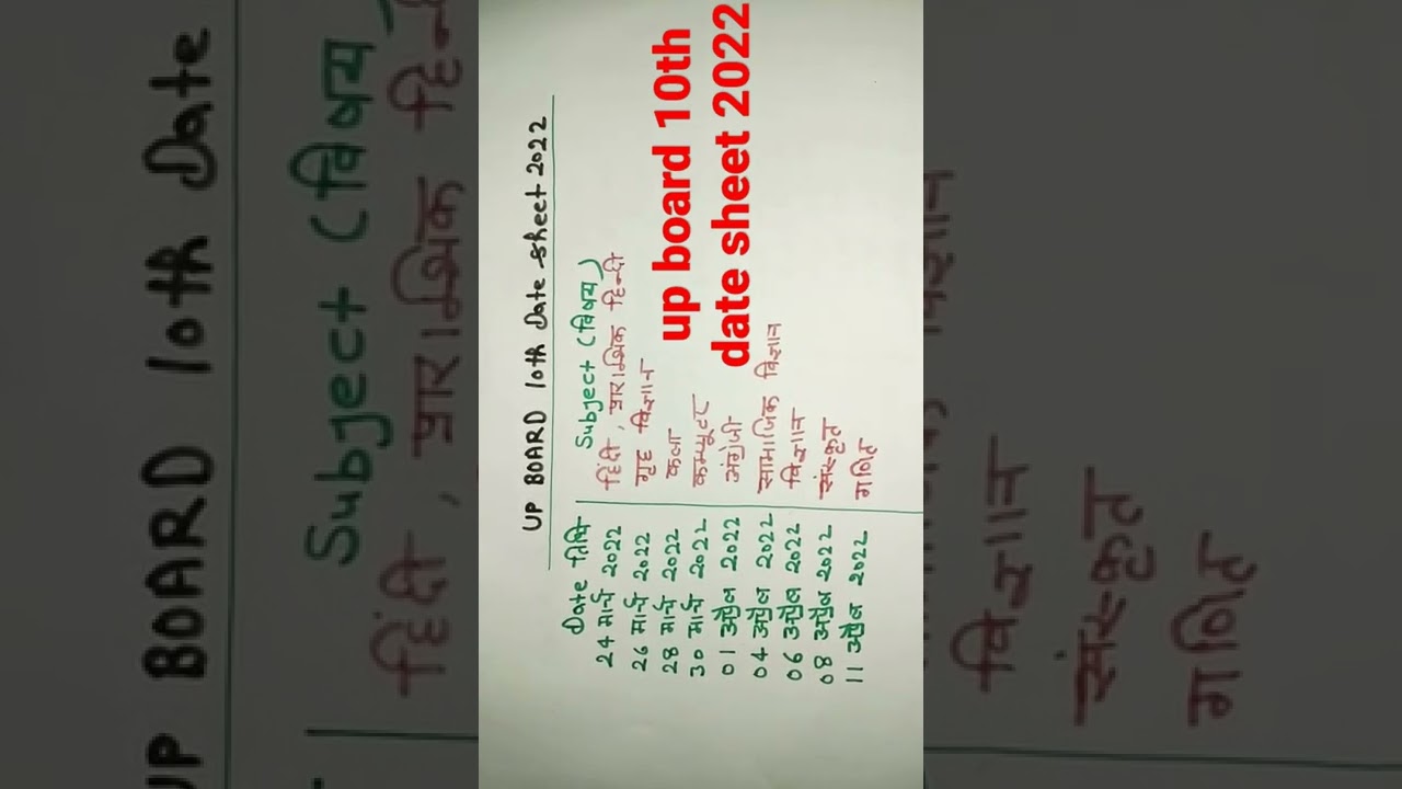 up board exam date sheet 2022 | up board exam kb hoga| up board letest update | 10th exam date 2022