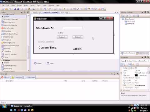 How to make a shutdown program in Visual Basic 2008