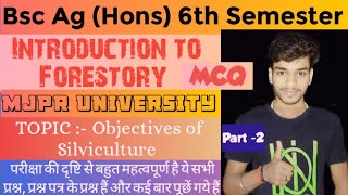 Introduction to Forestory important mcq | bsc ag 6th sem introduction to Forestry objective question