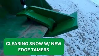 NEW “EDGE TAMERS” ON THE JOHN DEERE 1025R  CLEARING 4” OF SNOW