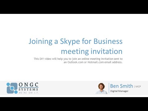 Video How to join a Skype for Business Meeting from Hotmail - youtube