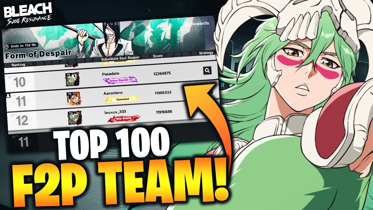 BEST TEAM TO USE! TOP 100 HIGH SCORE! DESPAIR & WRATH EVENT CHALLENGE! Bleach: Soul Resonance!