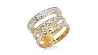 Technibond DiamondAccent 3Row Band Ring
