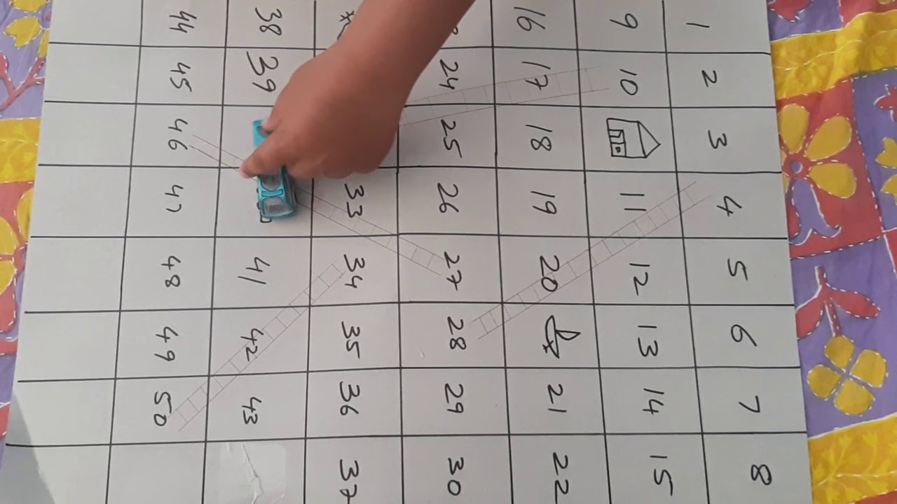 Homemade numbers chart game