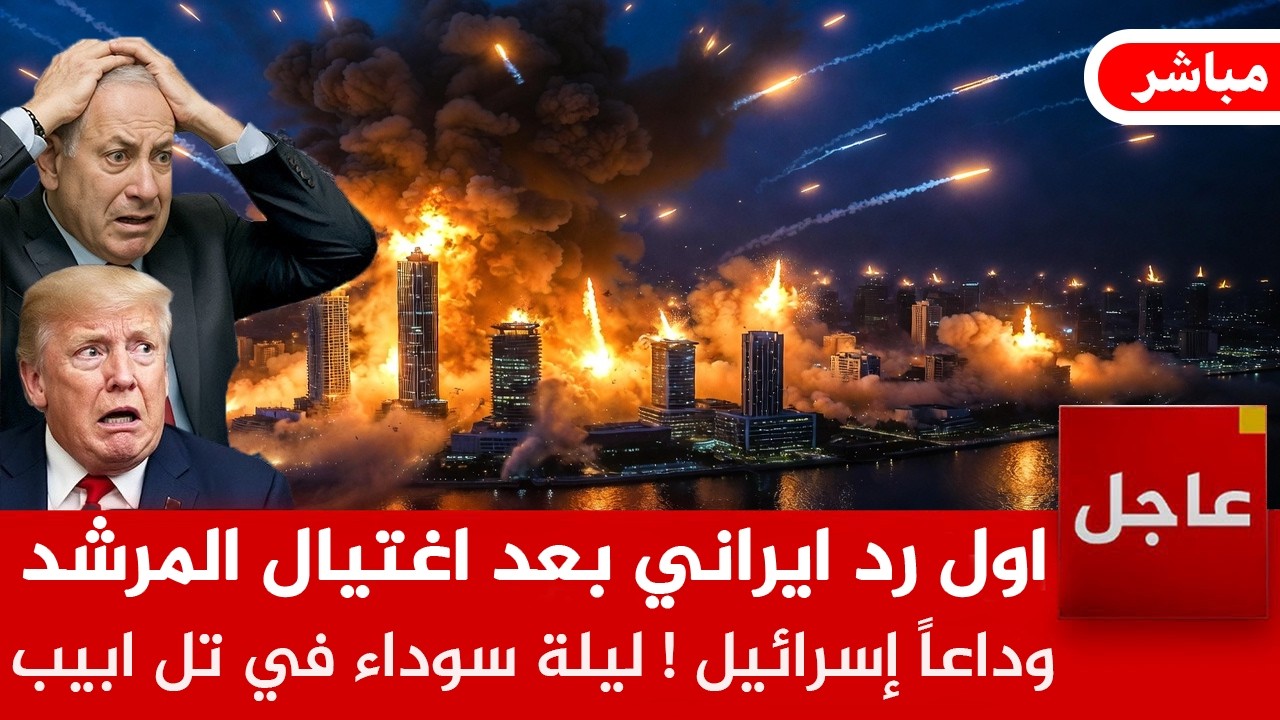 🚨بث مباشر: اول رد ايراني بعد تصفية المرشد ..5000صااروخ تحـ رق اكبر الابراج في تل ابيب وانفجارات ضخمة