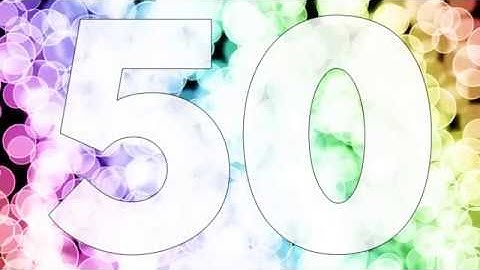 4K Footage Forty nine to fifty years happy birthday fade in/out animation with color bokeh