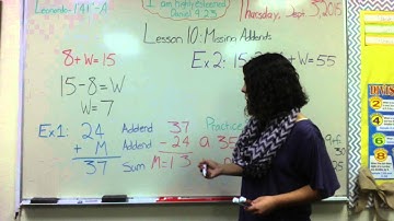 Lesson 10: Missing Addends