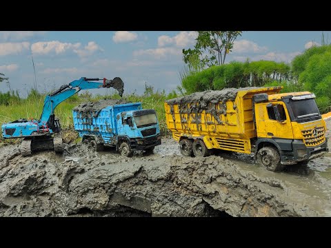 MOBIL TRUK TRONTON MUATAN LUMPUR OFROAD VERSI TRUK RC , EXCAVATOR BEKO KERUK