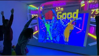 Interactive wall. Game repeat pose
