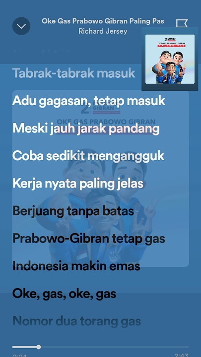 Lagu Oke Gas Prabowo Gibran Paling Pas - Richard Jersey, Lirik #shorts #liriklagu #lyrics