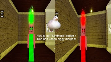 How to get "Kindness" badge + Red and Green piggy morphs in Roblox Piggy RP: W.I.P
