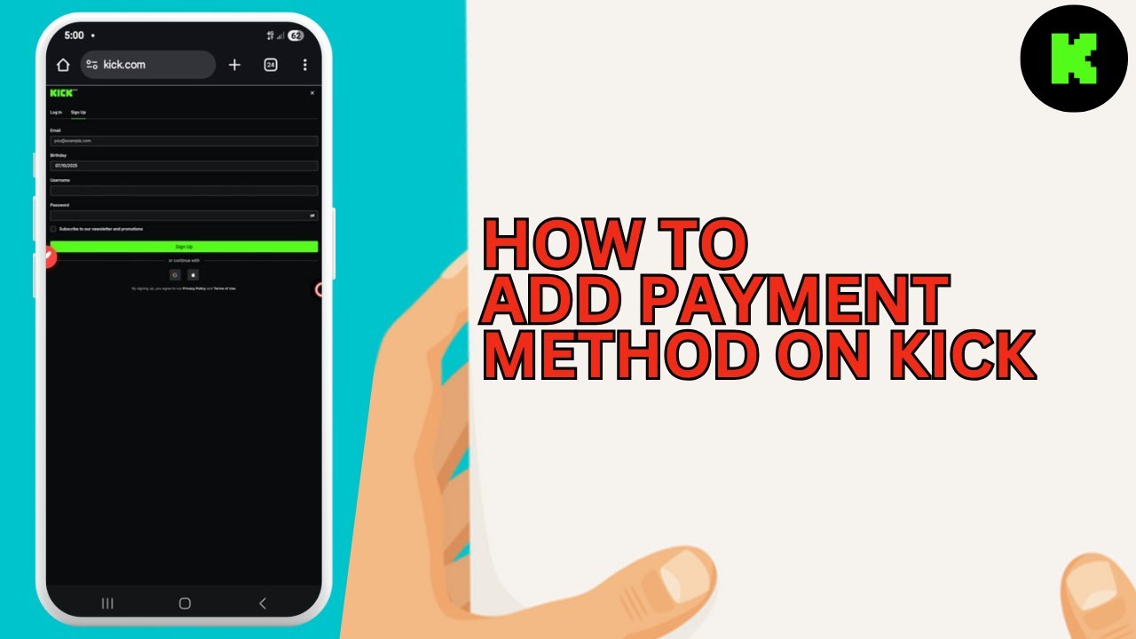 Как добавить способ оплаты на Kick