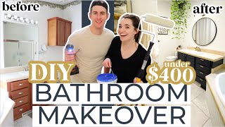 DIY BATHROOM RENOVATION *BudgetFriendly!* Master Bathroom Makeover Under $400 | HOUSE TO HOME EP 1