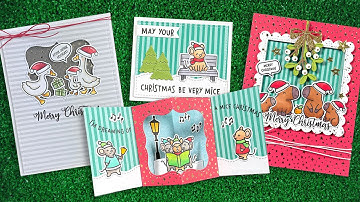 Intro to Center Picture Window Card Holiday Add-On & All the Santa Hats + 3 cards start to finish