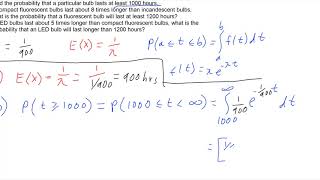 Expected Value of Exponential Probability Distribution