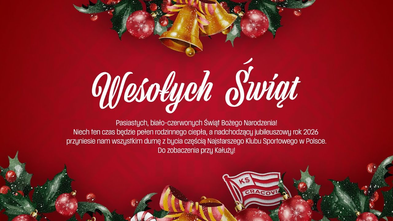 Wesołych Świąt życzą Wam piłkarze i sztab Cracovii!
