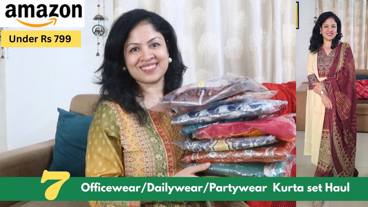 Amazon Kurta Sets Under ₹799 | Stylish Office Wear, Daily wear & Party  wear |Try-On Haul