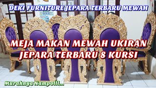 Meja Makan Mewah Ukiran Jepara Modern Klasik 8kursi Jati/Mahoni‼️ MEJA MAKAN JEPARA TERBARU 2022