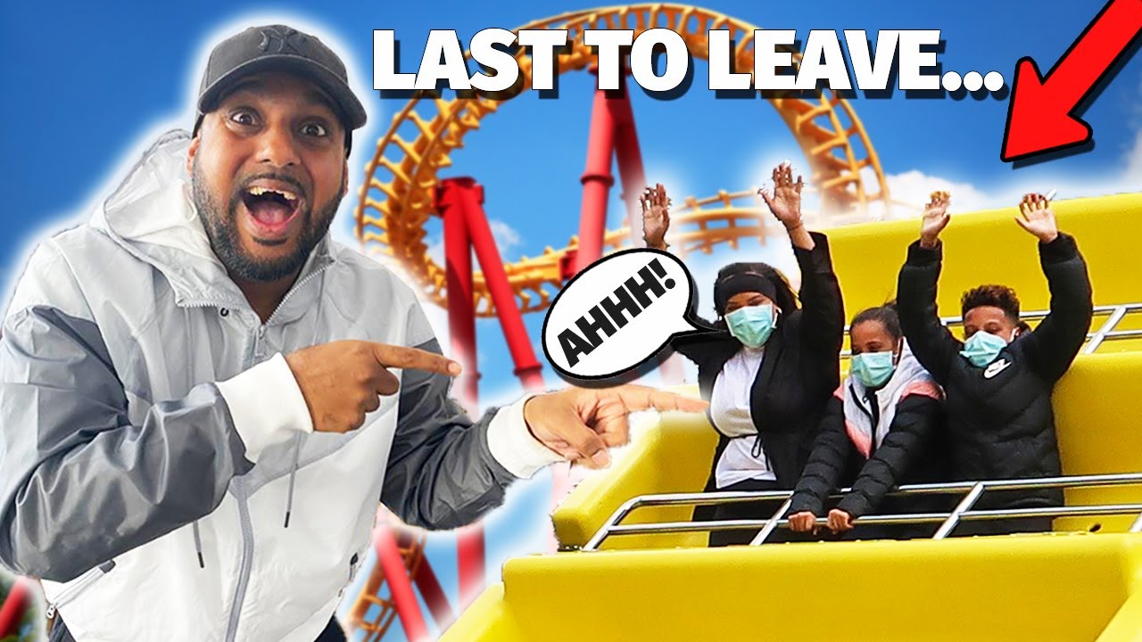 LAST To LEAVE ROLLER COASTER Wins PRIZE! *CHALLENGE*