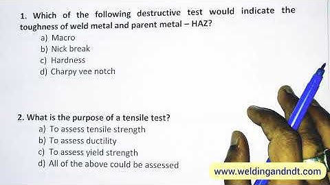 [Hindi] CSWIP 3.1: Chapter 4 (Destructive Testing) Question & Answers