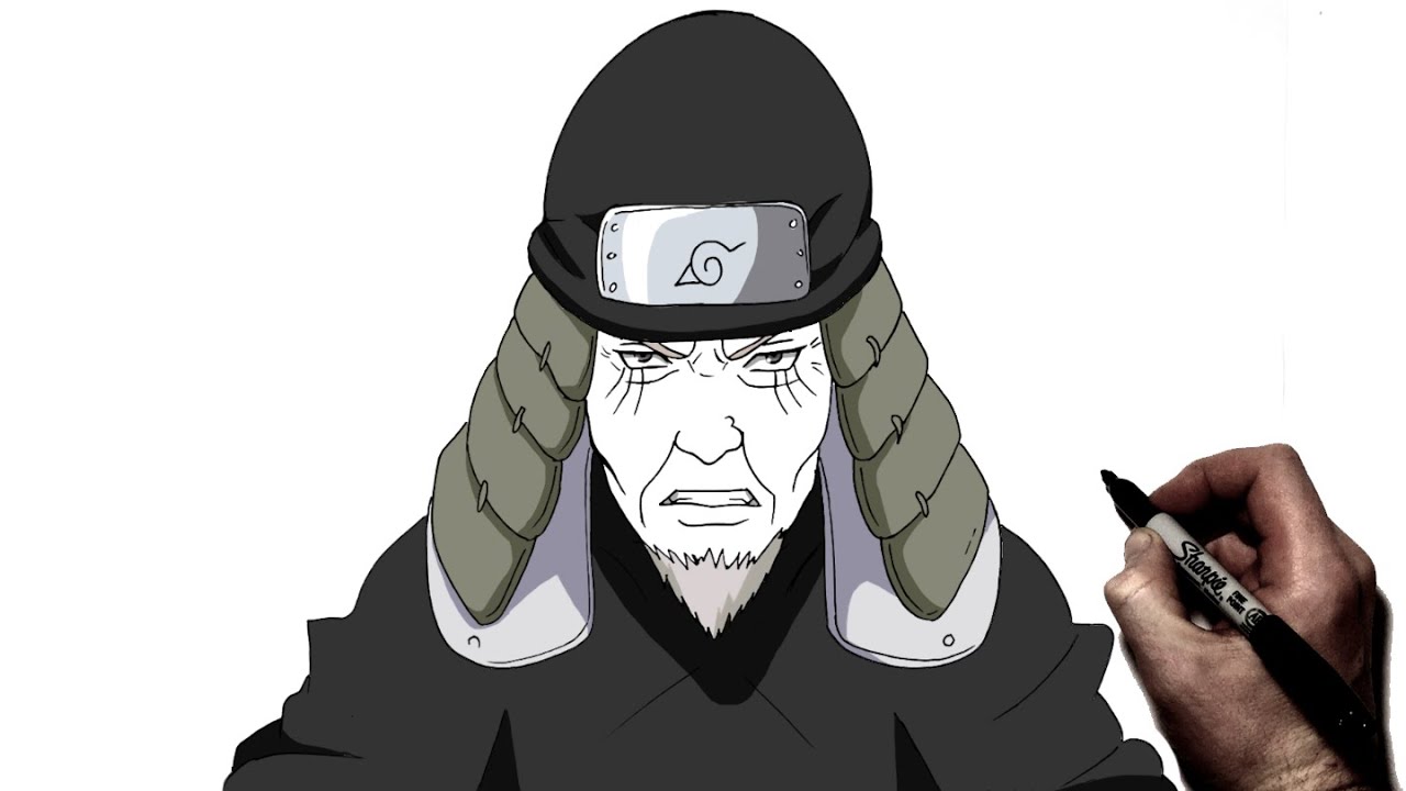 Desenhando o 3º Hokage - Hiruzen Sarutobi, NARUTO