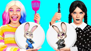 Fantastische 3D-pen vs Pannenkoek Kunst Uitdaging met Wednesday Addams Crazy DO
