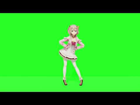 Hololive ID Helltaker dance green screen (mmd)