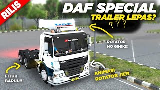 RELEASED😱 DAF SPECIAL TRAILER TRUCK DETACHED?! || BUSSID MOD screenshot 2