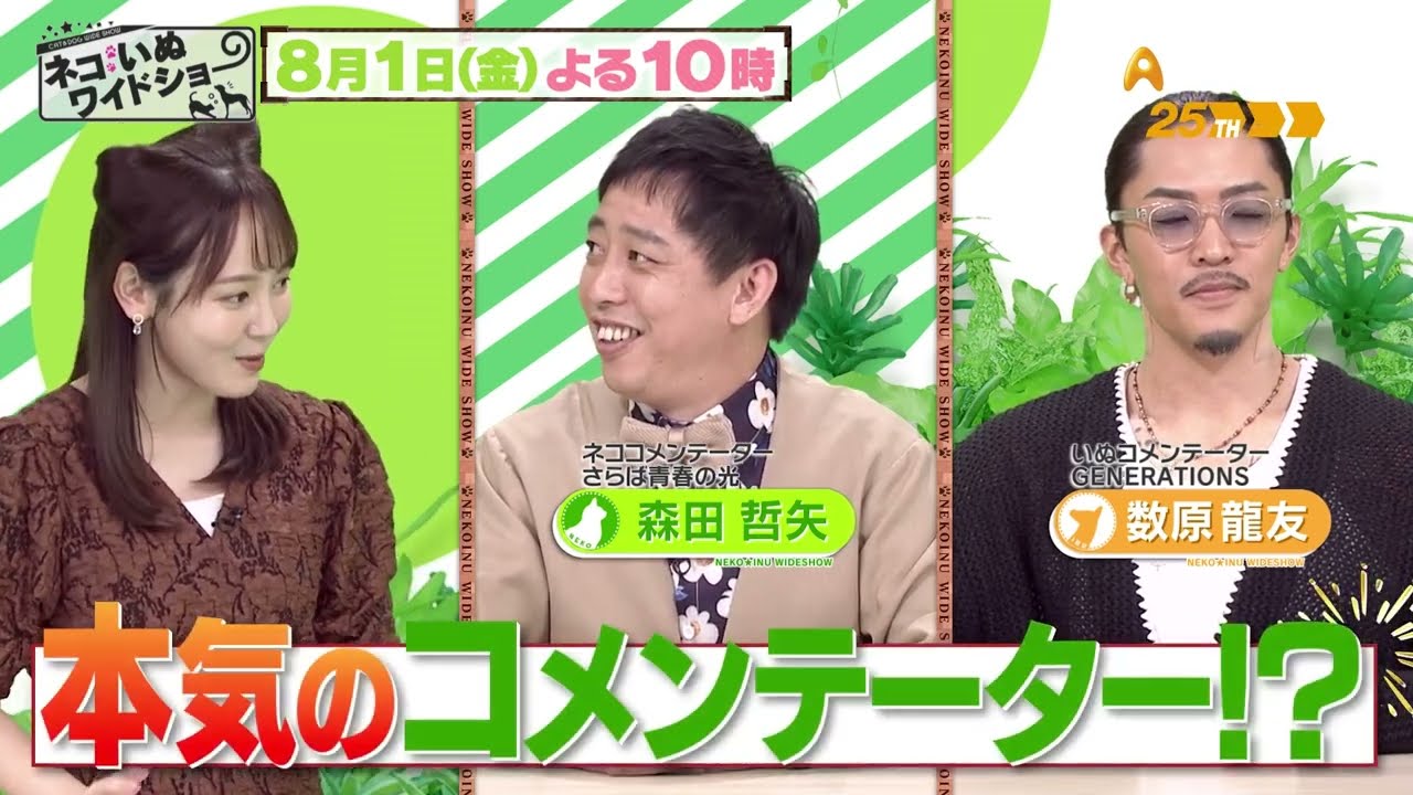 ゲスト：GENERATIONS 数原龍友【ネコいぬワイドショー】 - YouTube