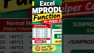 Excel SUMPRODUCT Function Made Easy! No Helper Column ⚡ #shorts