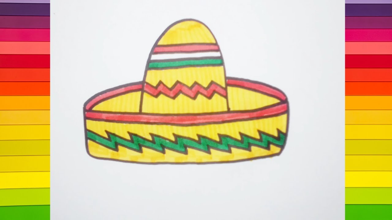 Cómo dibujar Un Sombrero Mexicano 】 Paso a Paso Muy Fácil 2023 - Dibuja  Fácil