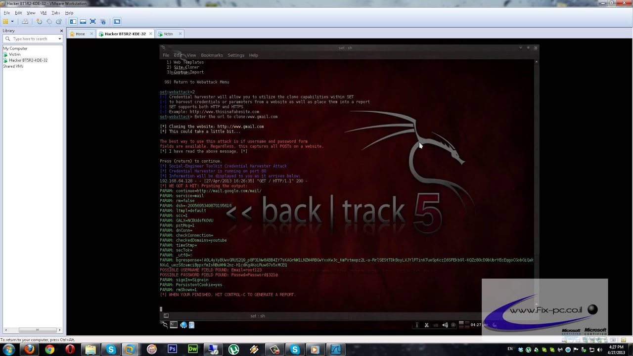 fishing with backtrack set - פריצה לפייסבוק (פישינג) בלינוקס - YouTube